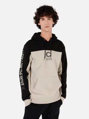 Colin's Normal Kesim Kapüşonlu Baskılı Siyah Erkek Sweatshirt CL1070813 CL1070813_Q1.V2_BLK