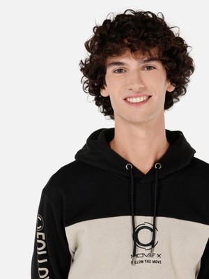 Colin's Normal Kesim Kapüşonlu Baskılı Siyah Erkek Sweatshirt CL1070813 CL1070813_Q1.V2_BLK