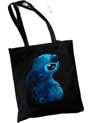 Syoosniq Y2K Disney Dikişli Tote Shopper Kanvas Çanta Eko Lilo ve Dikiş Alışveriş Çantası Kadın Tote Harajuku Kadın (Yurt Dışından)