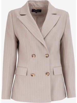 Fabrika Kruvaze Bej Kadın Ceket F4WL-CKT0228