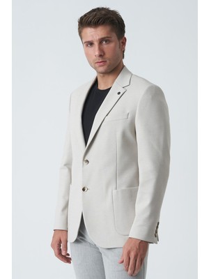 White Stone Birmingham C4011 Yünlü Likralı Slim Fit 6 Drop Örme Ceket