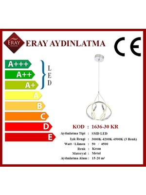 Eray Aydınlatma 1666-30 Krom Led Avize