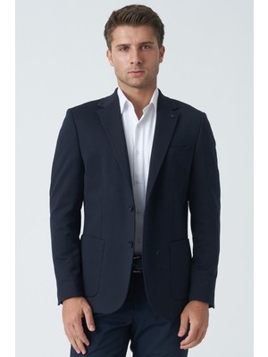 White Stone Birmingham C4011 Yünlü Likralı Slim Fit 6 Drop Örme Ceket Laci