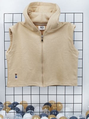 Çocuk 1-7 Yaş Polarlı Kapşonlu Yelek