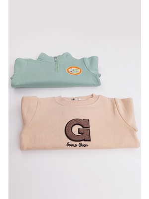 Harika Kids Erkek Çocuk 2'li Paket Kalın Game Over Nakışlı Sweatshirt