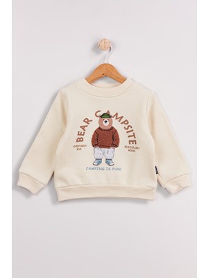 Harika Kids Erkek Çocuk 2'li Paket Kalın Sevimli Ayı Baskılı Sweatshirt