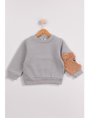 Harika Kids Erkek Çocuk 2'li Paket Kalın Tilki-Ayı Nakışlı  Sweatshirt