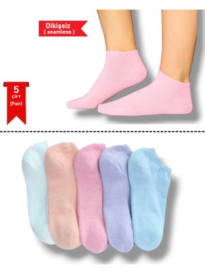 Mistero Socks 5 Çift Dikişsiz Pamuklu Patik Çorap Ekonomik Karışık Renkli Paket