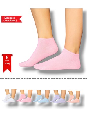 Mistero Socks 5 Çift Dikişsiz Pamuklu Patik Çorap Ekonomik Karışık Renkli Paket