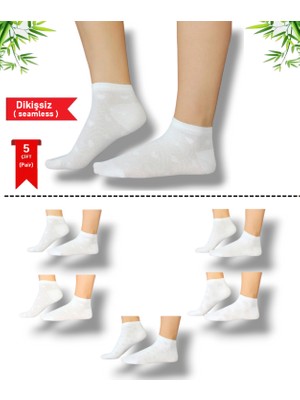 Mistero Socks 5 Çift Dikişsiz Bambu Desenli Kadın Patik Çorap