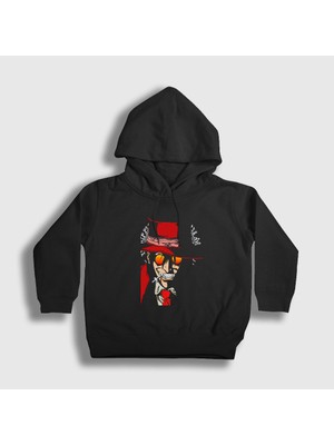 Presmono Unisex Çocuk Siyah Alucard Anime Hellsing Kapüşonlu Sweatshirt
