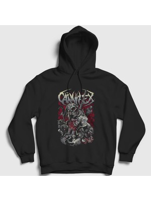 Presmono Unisex Siyah Hanged Carnifex Kapüşonlu Sweatshirt