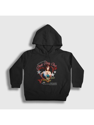Presmono Unisex Çocuk Siyah Pink Pony Club Chappell Roan Kapüşonlu Sweatshirt