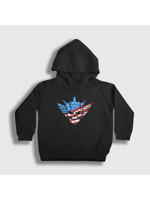 Presmono Unisex Çocuk Siyah Logo American Nightmare Wwe Cody Rhodes Kapüşonlu Sweatshirt