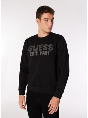 Guess Siyah Erkek Sweatshırt M4YQ08K9Z21JBLK Beau Cn Sweatshırt