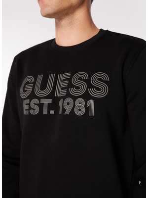 Guess Siyah Erkek Sweatshırt M4YQ08K9Z21JBLK Beau Cn Sweatshırt