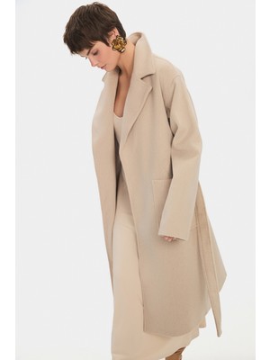 NG Style Kaşe Bol Kesim Bağlama Detaylı Kaban