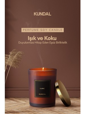 Kundal Parfümlü Doğal Soya Mumu Kundal Perfume Natural Soy Wax Candle 500G (Blanc)