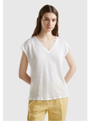 United Colors Of Benetton Kadın Siyah Tişört Model Kodu: 124P3KGQD103M