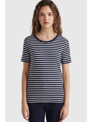 United Colors Of Benetton Kadın Lacivert Tişört Model Kodu: 124A30YSE16A0