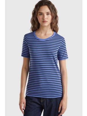 United Colors Of Benetton Kadın Mavi Tişört Model Kodu: 124A30YSE16A0