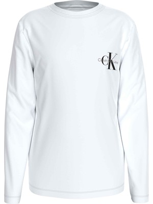 Calvin Klein Baskılı Beyaz Erkek Çocuk T-Shirt IU0IU00677YAF