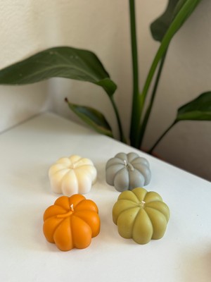 Yeyu Candles Pumpkin Time / 4'Lü Vegan Mum Seti