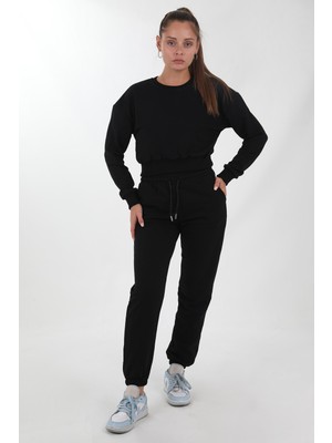 Sıfır Yaka Üç Iplik Kadın Eşofman Takımı