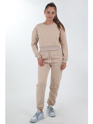 Sıfır Yaka Üç Iplik Kadın Eşofman Takımı