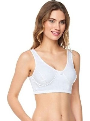 3lü Kadın Geniş Askılı Penye Anne Yarım Atlet Sütyen