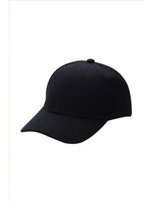 Siyah Spor Şapka Unisex Arkası Cırtlı Ayarlanabilir