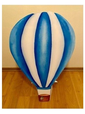 Okart Tasarım Uçan Balon Masaüstü Ayaklı Pano (Mavi - Beyaz)