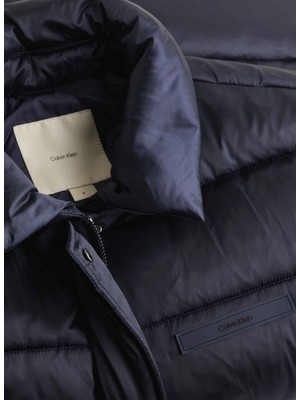 Calvin Klein Lacivert Kadın Mont Mw Padded Satın Drawstrıng Jacket