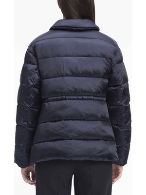 Calvin Klein Lacivert Kadın Mont Mw Padded Satın Drawstrıng Jacket