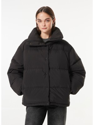 Calvin Klein Jeans Siyah Kadın Şişme Mont Relaxed Puffer