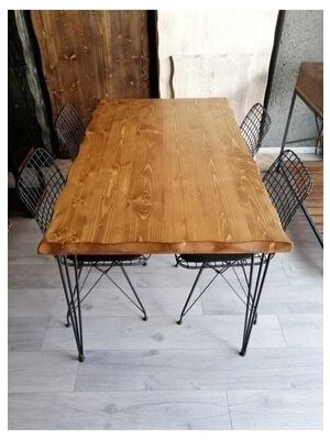 Ahşap Kütük Yemek Masası 140 x 80 cm