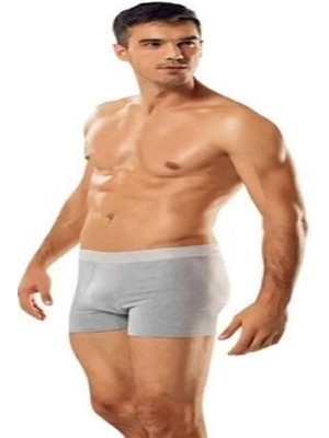 Erkek Likralı Elastan Boxer Gri Renk 3 Adet Abani Classic