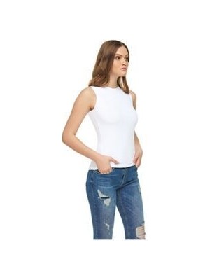 Kadın Beyaz 3'lü  Likralı Sıfıryaka Sıfırkol Atlet