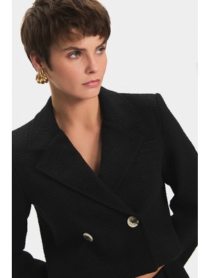 NG Style Kruvaze Kapamalı Crop Ceket