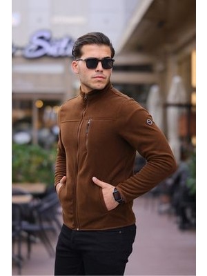 Erkek Fermuarlı Polar Kışlık Polar Anti-Pilling
