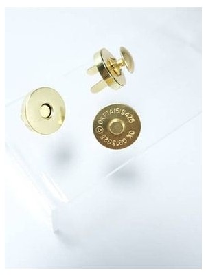 Klinkshop Mıknatıslı Çıtçıt Çanta Kilidi ve Çekiçle Uygulama Aparatları-18,5 mm 2 Adet Gold Renk Çıtçıt