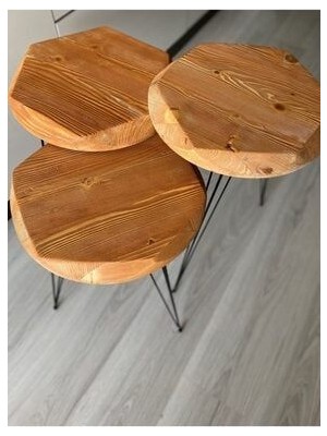 3lü Ahşap Zigon Sehpa