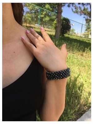 Ebruli Kristal Petek Dokuma Bileklik