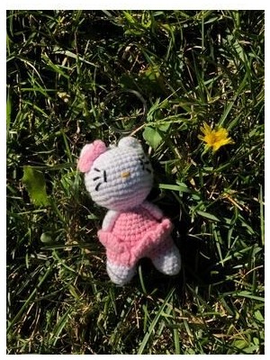 Wanderlust Sevimli Oyun Arkadaşı Kedicik Anahtarlık Amigurumi Organik Oyuncak 9cm