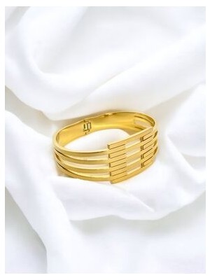 2 Yıl Garanti Belgeli Çelik Altın Renk Kaburga Bilezik