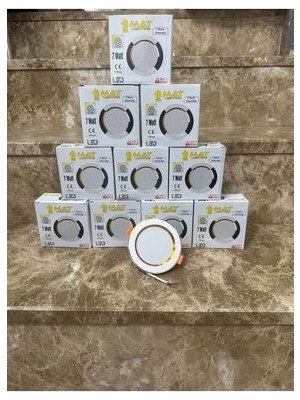 7 Watt 3 Renk LED Spot Gold Beyaz Kasa Isık Rengi Beyaz 10 Adet