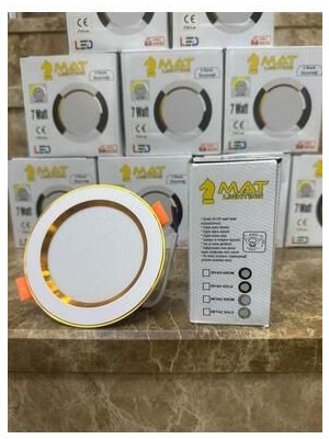 7 Watt 3 Renk LED Spot Gold Beyaz Kasa Isık Rengi Beyaz 10 Adet