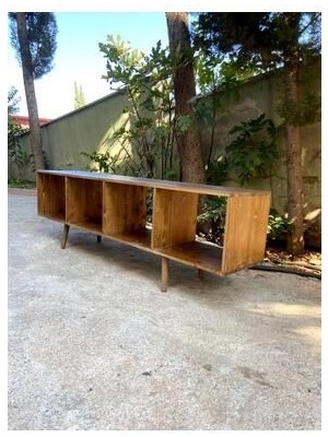 Masif Ahşap Plak ve Pikap Dolabı - RPT24