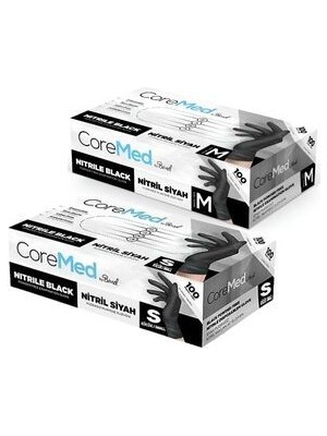 Nitril Pudrasız Siyah Muayene Eldiveni L Beden
