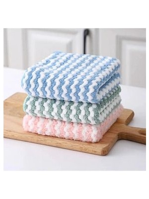 Wanderlust Pofuduk Pamuklu Mutfak Bezi Süper Emici Iz Bırakmaz Mikrofiber Lif Temizlik Bezi 30X30CM 3ADET